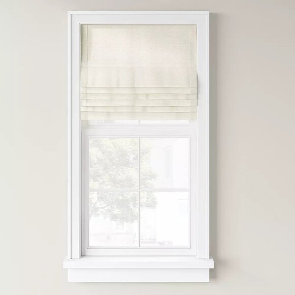 Threshold Light Filtering Cordless Roman Shade Light Natural 35 x 64 w/ Hardware - Picture 1 of 5